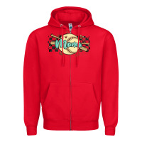 Red softball mama Zipper Hoodie - MaliasSmallBusiness