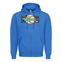 True Royal softball mama Zipper Hoodie - MaliasSmallBusiness