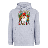 Heather Grey Howdy Santa Heavyweight Hoodie - NancyCooperArtShop