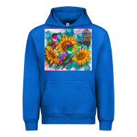 Cobalt hummingbirds sunflower Urban Hoodie - TumblerDesignByShophia