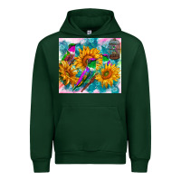Forest Green hummingbirds sunflower Urban Hoodie - TumblerDesignByShophia