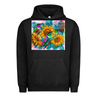 Pigment Black hummingbirds sunflower Urban Hoodie - TumblerDesignByShophia