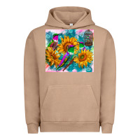 Pigment Burro hummingbirds sunflower Urban Hoodie - TumblerDesignByShophia