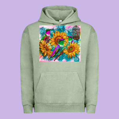 Hummingbirds Sunflower Urban Hoodie Designed By Tumblerdesignbyshophia