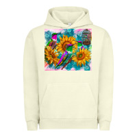 Pigment Pistachio hummingbirds sunflower Urban Hoodie - TumblerDesignByShophia