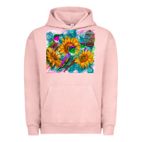 Pigment Salmon hummingbirds sunflower Urban Hoodie - TumblerDesignByShophia