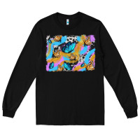 Black easter butterfly with glitter and cowhide  background Long Sleeve Tee - Artiststas