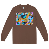 Chestnut easter butterfly with glitter and cowhide  background Long Sleeve Tee - Artiststas