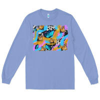 Colony Blue easter butterfly with glitter and cowhide  background Long Sleeve Tee - Artiststas