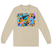 Mushroom easter butterfly with glitter and cowhide  background Long Sleeve Tee - Artiststas