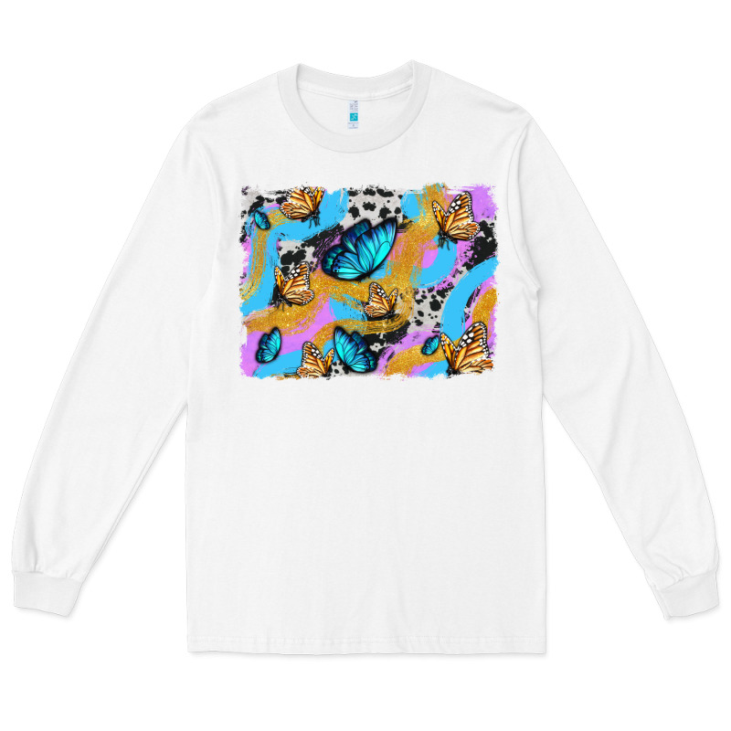 Easter Butterfly With Glitter And Cowhide  Background Long Sleeve Tee by Artiststas | Teevron