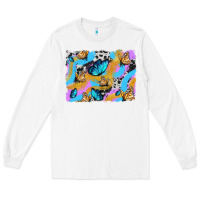 White easter butterfly with glitter and cowhide  background Long Sleeve Tee - Artiststas