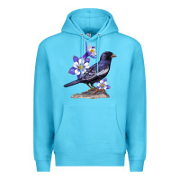 Ocean Blue Colorado Lark Mountain Bunting Bird Premium Hoodie - Bettercallsaul