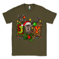 Army Green joy with reindeer ado Classic Tee - AdoDesignShop