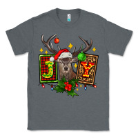 Charcoal Heather joy with reindeer ado Classic Tee - AdoDesignShop