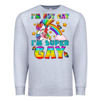 Heather Grey LGBTQ I'm Not Gay I'm Super Gay Premium Sweatshirt - BundleAndBundleShop