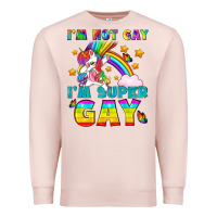 Pale Pink LGBTQ I'm Not Gay I'm Super Gay Premium Sweatshirt - BundleAndBundleShop
