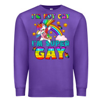 Purple LGBTQ I'm Not Gay I'm Super Gay Premium Sweatshirt - BundleAndBundleShop