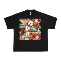 Black baseball leopard cowhide turquoise seamless pattern Urban Heavy Tee - JahusDesignShop