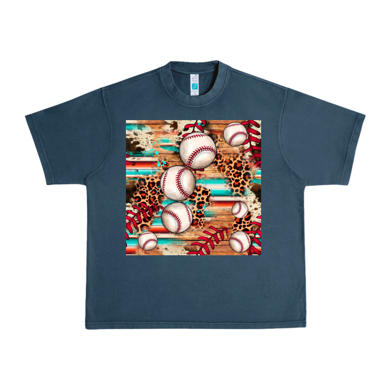 Baseball Leopard Cowhide Turquoise Seamless Pattern Urban Heavy Tee by JahusDesignShop | Teevron