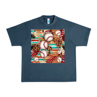Midnight Navy baseball leopard cowhide turquoise seamless pattern Urban Heavy Tee - JahusDesignShop
