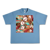 Pebble Blue baseball leopard cowhide turquoise seamless pattern Urban Heavy Tee - JahusDesignShop