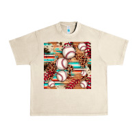 Sandshell baseball leopard cowhide turquoise seamless pattern Urban Heavy Tee - JahusDesignShop
