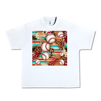 White baseball leopard cowhide turquoise seamless pattern Urban Heavy Tee - JahusDesignShop