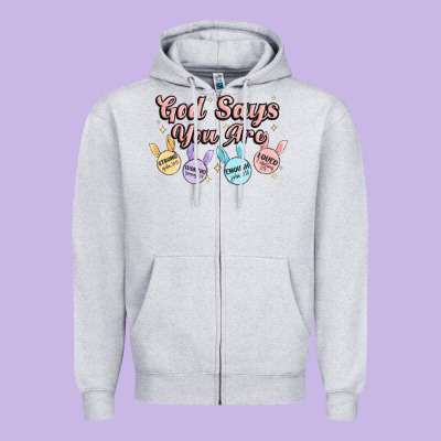 God Says You Are Easter Zipper Hoodie Designed By Maliassmallbusiness