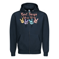 Navy god says you are easter Zipper Hoodie - MaliasSmallBusiness