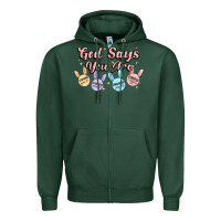 Sports Green god says you are easter Zipper Hoodie - MaliasSmallBusiness