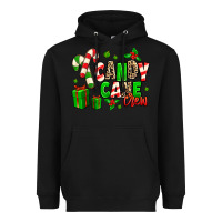 Black Candy Cane Crew Heavyweight Hoodie - MaliasSmallBusiness