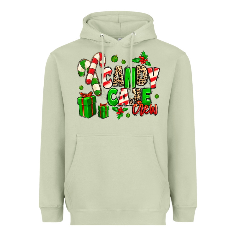 Candy Cane Crew Heavyweight Hoodie by MaliasSmallBusiness | Teevron