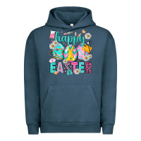 Pigment Midnight Navy Happy Easter Egg Nurse Urban Hoodie - HowdyJamesFarm