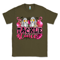 Army Green tackle cancer with ghosts playing football Classic Tee - LillyAllenDesigns