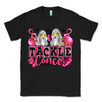 Black tackle cancer with ghosts playing football Classic Tee - LillyAllenDesigns