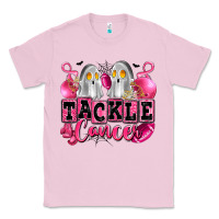 Bubblegum Pink tackle cancer with ghosts playing football Classic Tee - LillyAllenDesigns