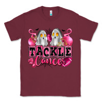 Burgundy tackle cancer with ghosts playing football Classic Tee - LillyAllenDesigns