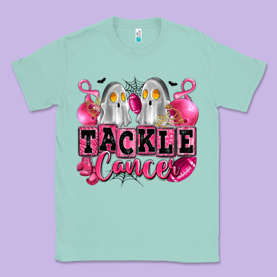 Tackle Cancer With Ghosts Playing Football Classic Tee Designed By Lillyallendesigns