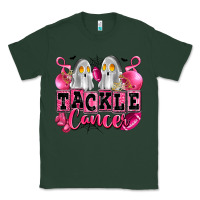 Sports Green tackle cancer with ghosts playing football Classic Tee - LillyAllenDesigns
