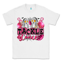White tackle cancer with ghosts playing football Classic Tee - LillyAllenDesigns