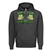 Charcoal Heather shake your shamrocks Zipper Hoodie - MaliasSmallBusiness