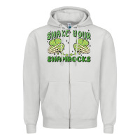 Dove Grey shake your shamrocks Zipper Hoodie - MaliasSmallBusiness