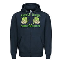 Navy shake your shamrocks Zipper Hoodie - MaliasSmallBusiness
