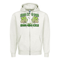 Oatmeal Heather shake your shamrocks Zipper Hoodie - MaliasSmallBusiness