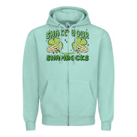 Seafoam shake your shamrocks Zipper Hoodie - MaliasSmallBusiness
