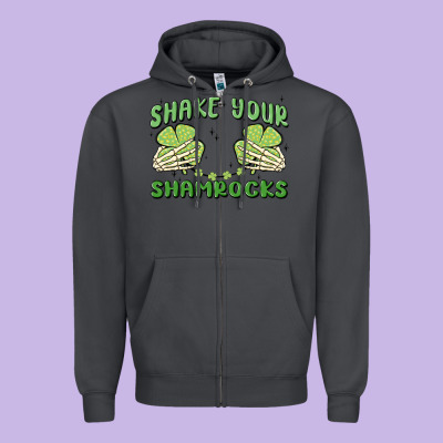 Shake Your Shamrocks Zipper Hoodie Designed By Maliassmallbusiness