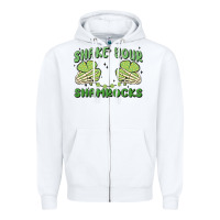 White shake your shamrocks Zipper Hoodie - MaliasSmallBusiness