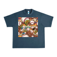 Midnight Navy baseball leopard cowhide sunflower seamless pattern Urban Heavy Tee - JahusDesignShop
