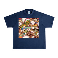 Navy baseball leopard cowhide sunflower seamless pattern Urban Heavy Tee - JahusDesignShop